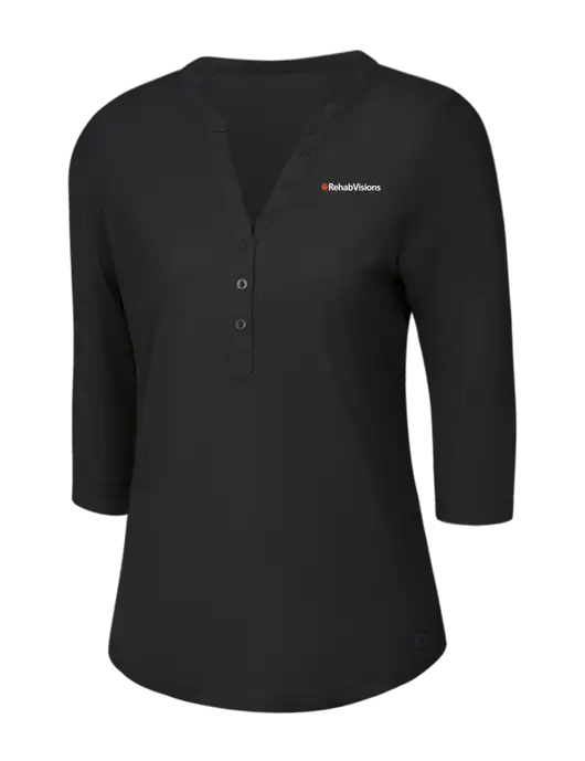 OGIO Blacktop Jewel Henley w/RehabVisions Logo