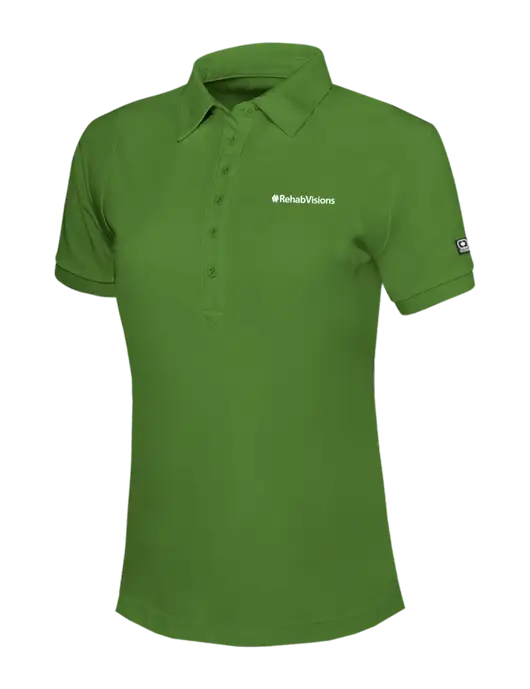 OGIO Womens Dark Kelly Green Jewel Polo w/RehabVisions Logo