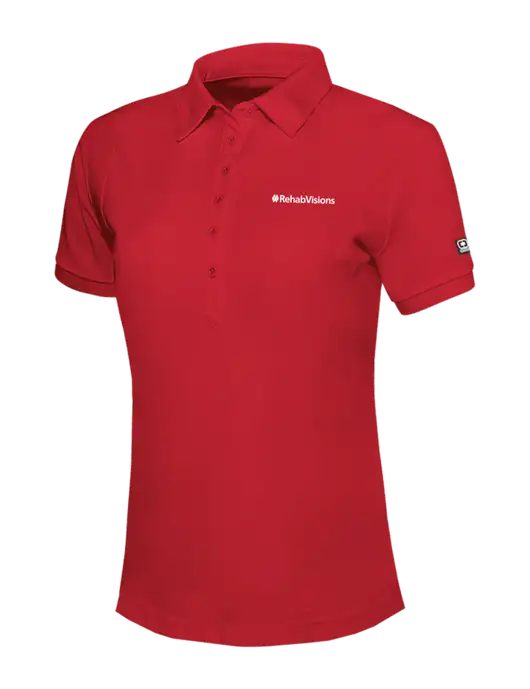 OGIO Womens Red Jewel Polo w/RehabVisions Logo