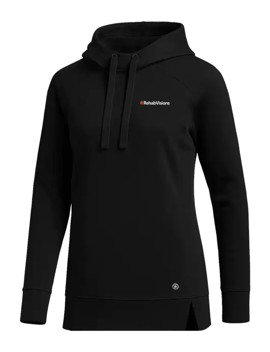OGIO Black Womens Luuma Pullover Fleece Hoodie w/RehabVisions Logo