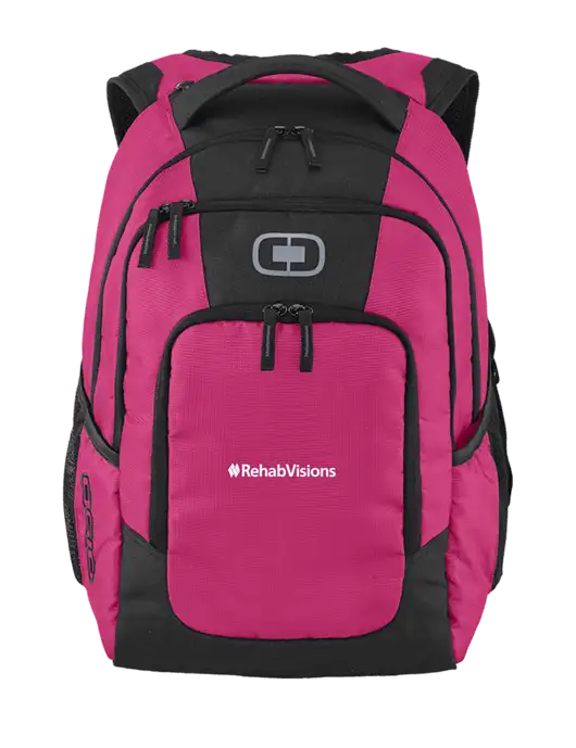 OGIO Flush Pink Logan Laptop Backpack
 w/RehabVisions Logo