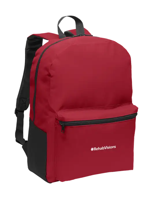 Casual Red Lightweight Laptop Backpack w/RehabVisions Logo