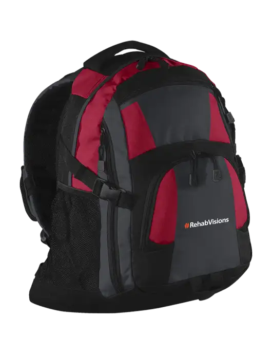 Urban Red/Grey/Black Laptop Backpack w/RehabVisions Logo