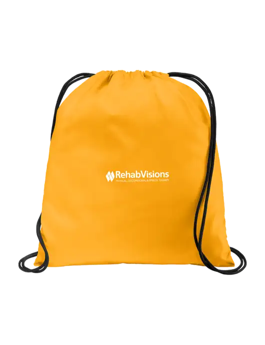 Drawstring Gold Cinch Pack w/RehabVisions Logo