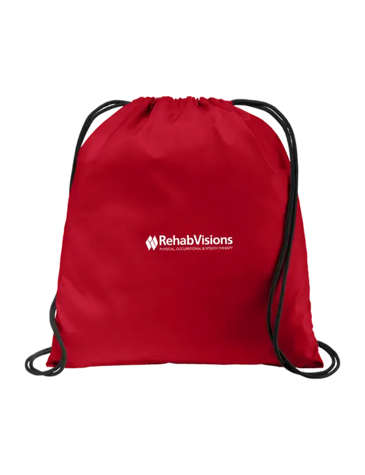 Drawstring True Red Cinch Pack w/RehabVisions Logo