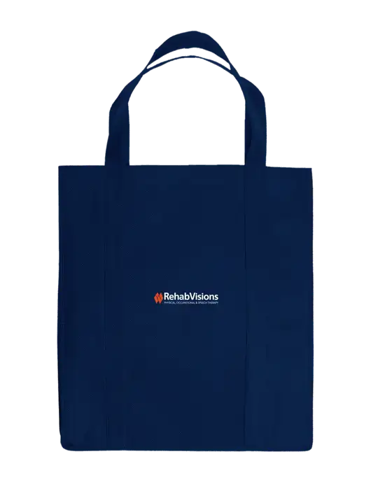 Eco Reusable Jumbo Navy Blue Shopping Bag w/RehabVisions Logo