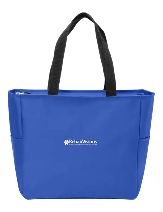 Everyday True Royal Zip Tote  w/RehabVisions Logo