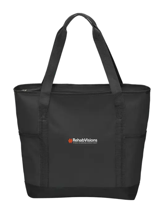 On the Go Black/Black Tote w/RehabVisions Logo