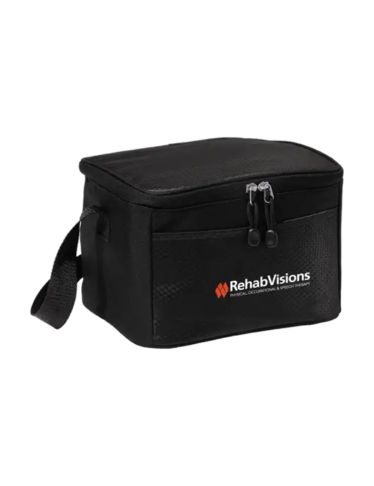 6 Can Black/Black Cube Cooler w/RehabVisions Logo