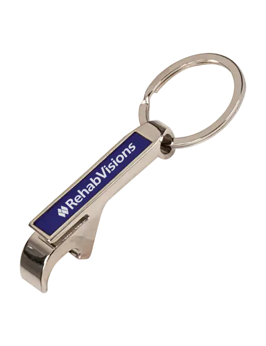 Blue Bottle Opener Keychain w/RehabVisions Logo