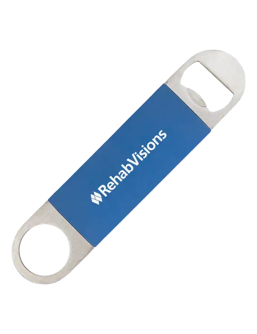 Royal Bottle Opener with Silicone Grip w/RehabVisions Logo