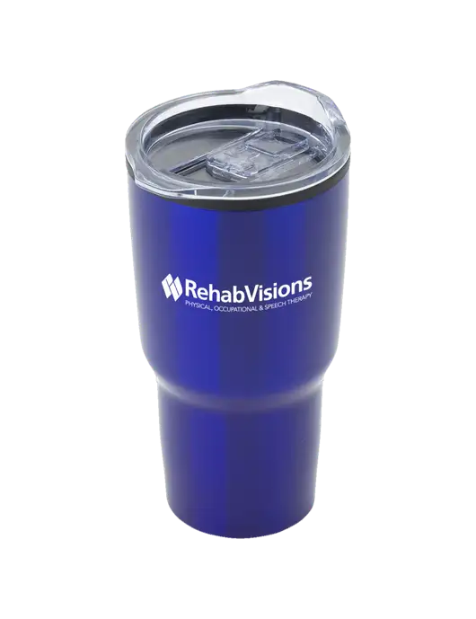 Odyssey Blue 30 oz Travel Tumbler w/RehabVisions Logo