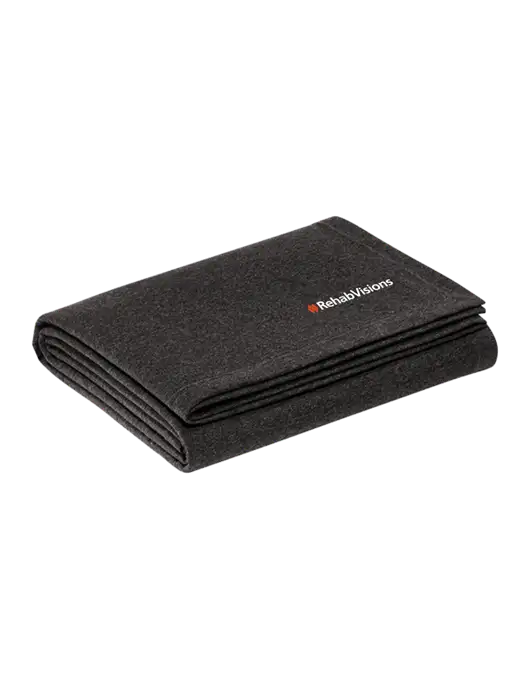 Recycled Charcoal Heather Blanket w/RehabVisions Logo