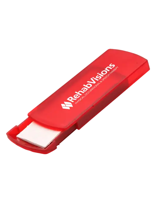 Slide Right Red Bandage Dispenser w/RehabVisions Logo