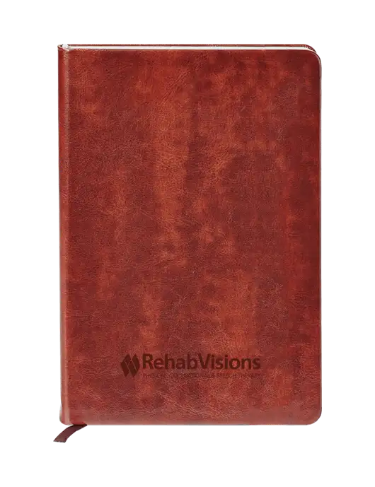 Fabrizio Brown Hard Cover 5.75 x 8.3 Journal w/RehabVisions Logo