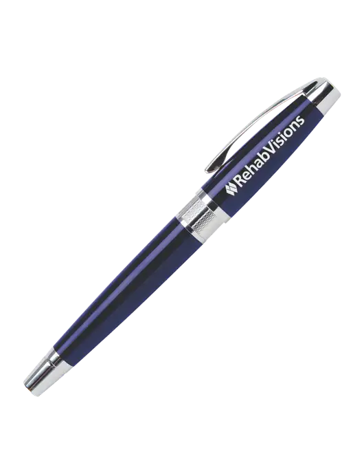 Masscotti Navy Rollerball Pen - Black Ink w/RehabVisions Logo