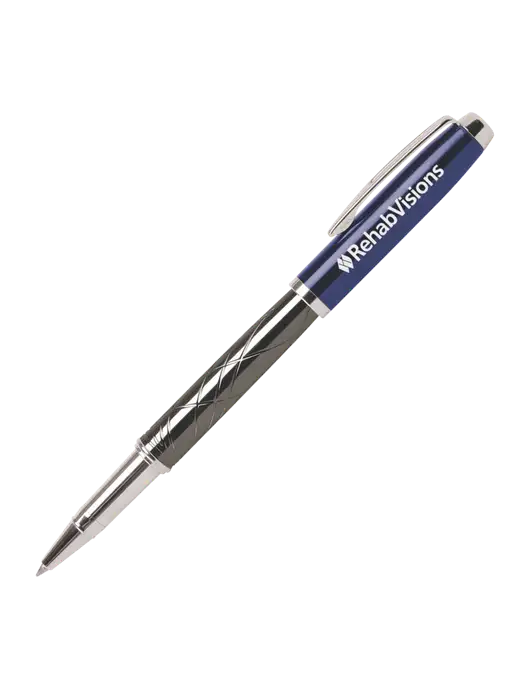 Modernist Blue Rollerball Pen - Black Ink w/RehabVisions Logo