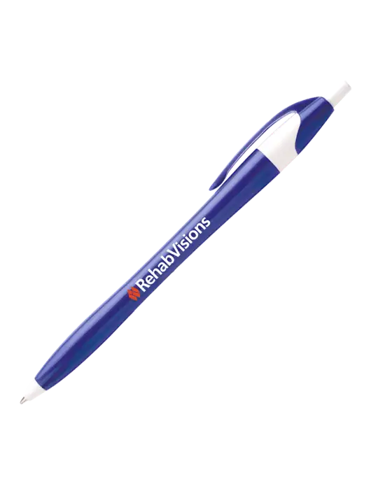 Novella Royal/White Executive Pen - Blue Ink w/RehabVisions Logo