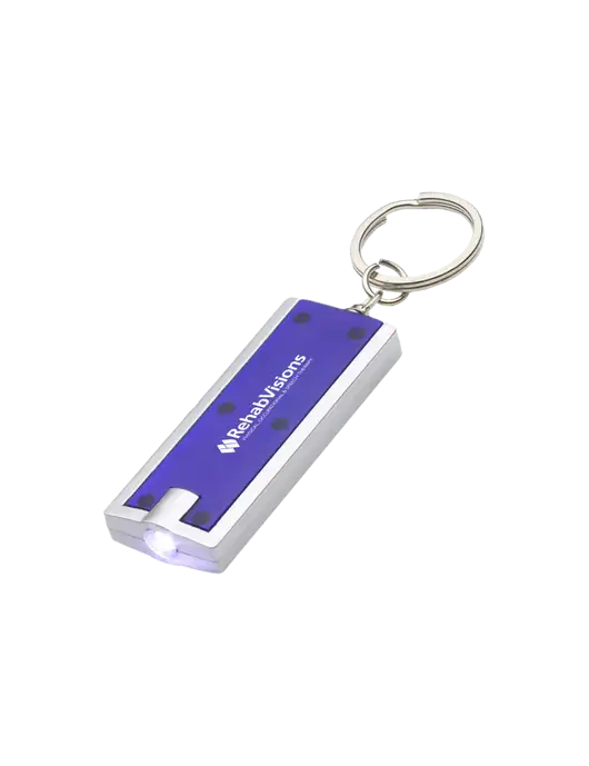 Simple Touch Blue LED Keychain w/RehabVisions Logo