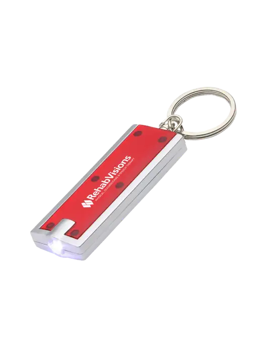 Simple Touch Red LED Keychain w/RehabVisions Logo