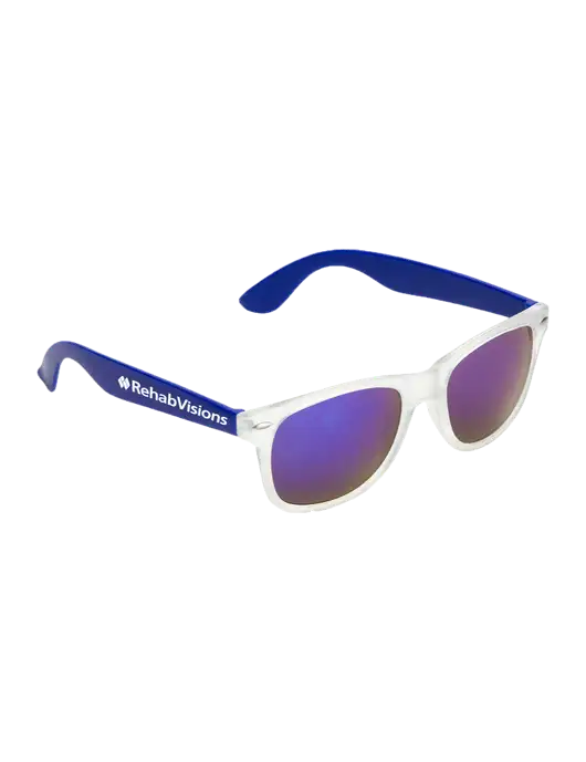 Key West Blue Mirrored Sunglasses w/RehabVisions Logo