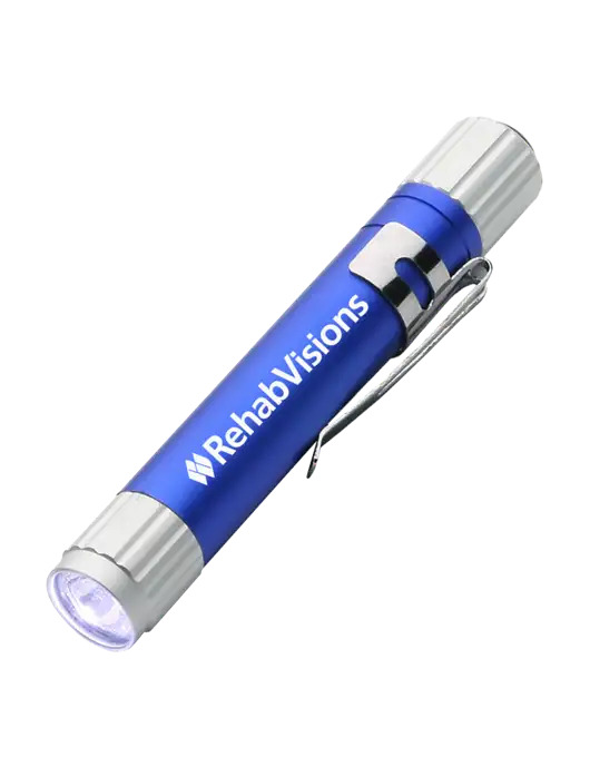 Blue Aluminum LED Penlight w/RehabVisions Logo