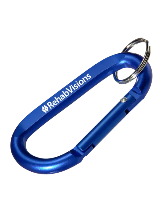 Blue Carabiner & Key Ring w/RehabVisions Logo