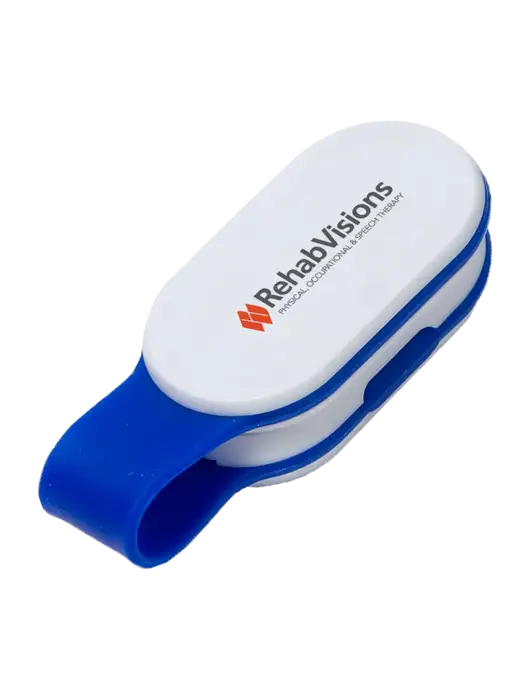 Magna Clip Blue Personal Safety Light w/RehabVisions Logo