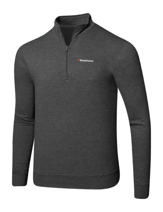 Dark Heather Grey 8.5 oz Ring Spun 1/4 Zip Pullover Sweatshirt w/RehabVisions Logo