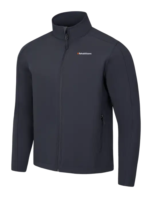Charcoal Grey Core Soft Shell Jacket w/RehabVisions Logo