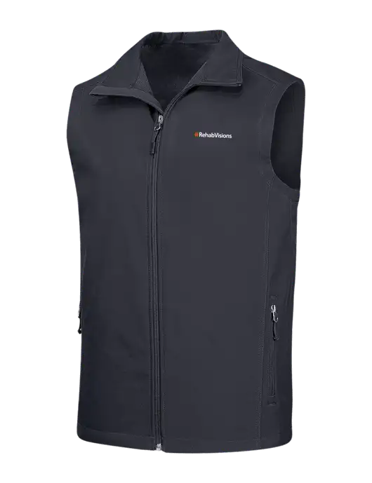Dark Grey Core Soft Shell Vest w/RehabVisions Logo