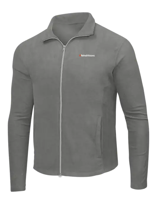 Medium Grey Microfleece Jacket w/RehabVisions Logo