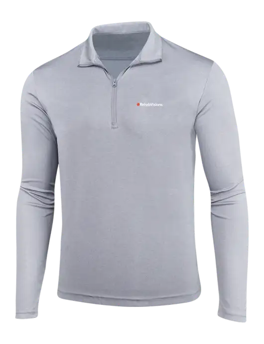 Endeavor Grey Heather 1/4 Zip Pullover w/RehabVisions Logo
