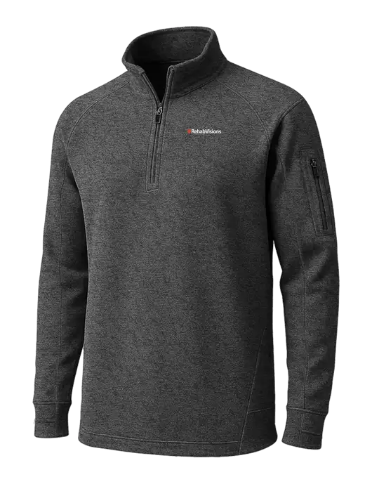 Graphite Heather Tech Fleece 1/4 Zip Pullover w/RehabVisions Logo