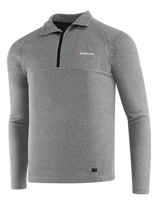 OGIO Petrol Grey Heather Transition 1/4 Zip Pullover w/RehabVisions Logo