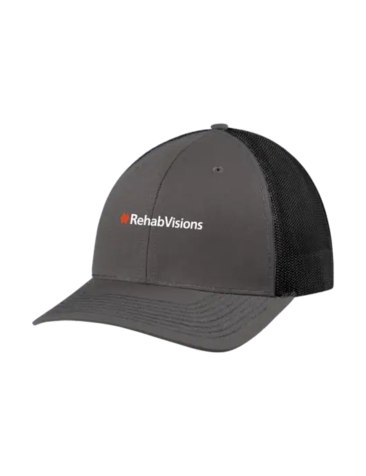 Richardson Adjustable Snapback Original 112 Trucker Cap Dark Grey w/Black Mesh w/RehabVisions Logo