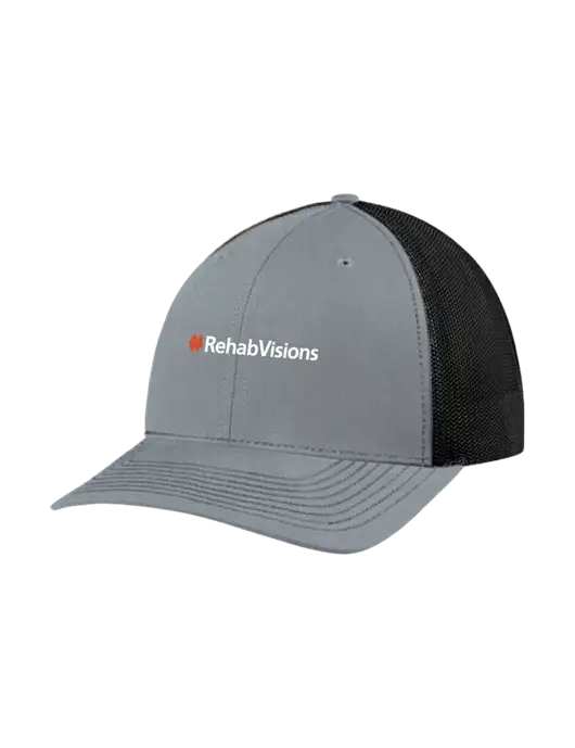 Richardson Adjustable Snapback Original 112 Trucker Cap Heather Grey w/Black Mesh w/RehabVisions Logo