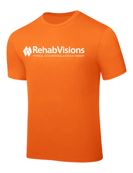 Orange PosiCharge Competitor Tee w/RehabVisions Logo
