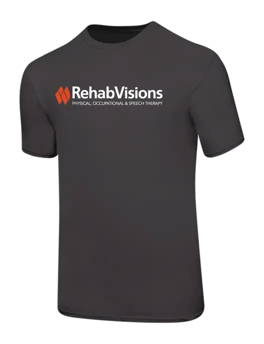 Ring Spun Charcoal 4.5 oz T-Shirt w/RehabVisions Logo