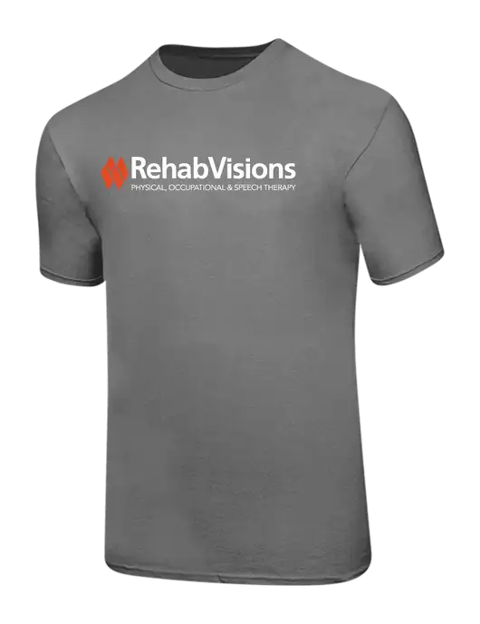 Ring Spun Medium Grey 4.5 oz T-Shirt w/RehabVisions Logo