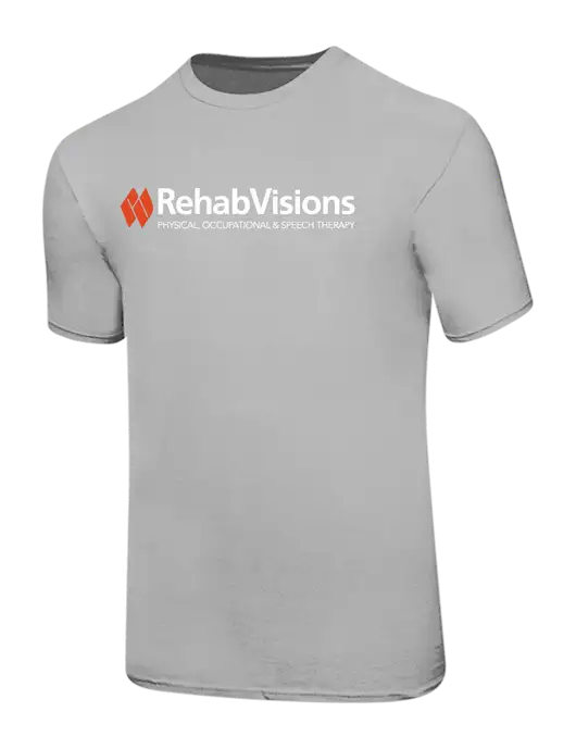 Ring Spun Silver 4.5 oz T-Shirt w/RehabVisions Logo