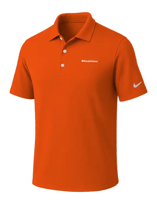 NIKE Orange Dri-Fit Micro Pique Polo w/RehabVisions Logo
