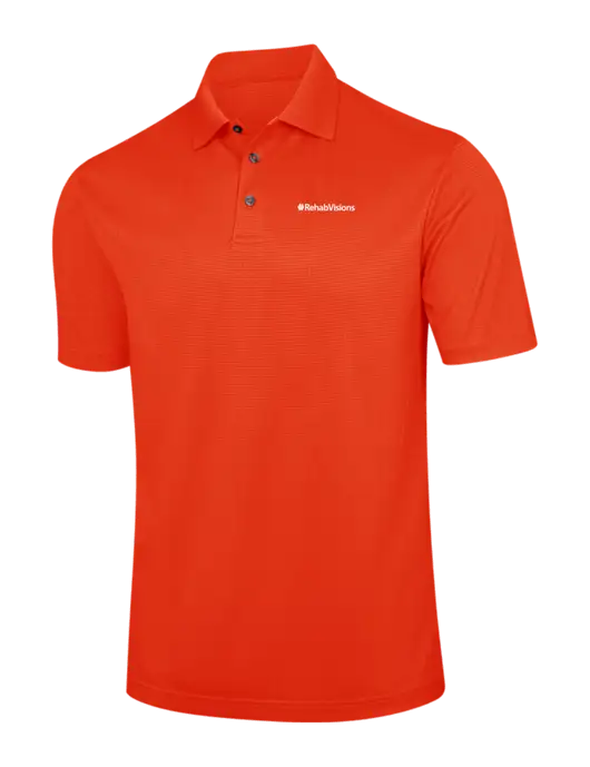 Orange Performance Fine Jacquard Polo w/RehabVisions Logo
