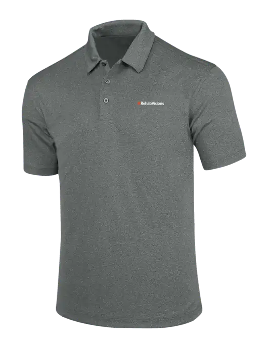 Charcoal Trace Heather Polo w/RehabVisions Logo