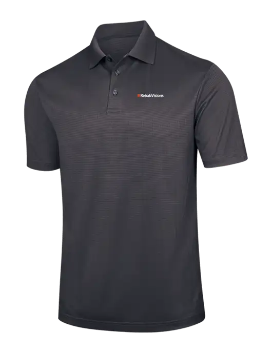 Dark Grey Performance Fine Jacquard Polo w/RehabVisions Logo