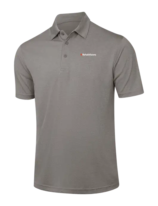 Medium Grey Heather Contender Polo w/RehabVisions Logo