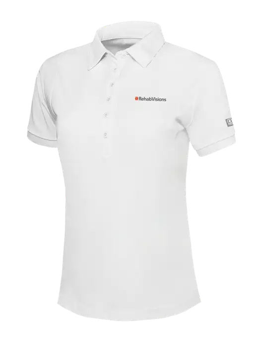 OGIO Womens Bright White Jewel Polo w/RehabVisions Logo