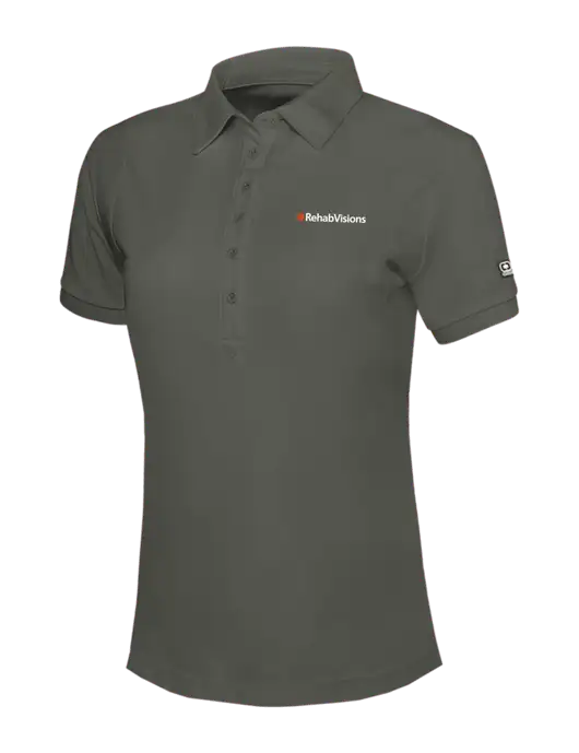 OGIO Womens Medium Grey Jewel Polo w/RehabVisions Logo