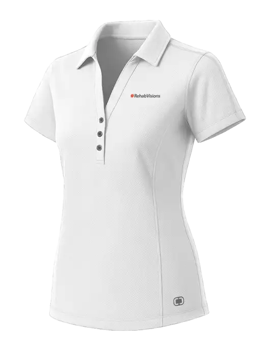 OGIO Womens White ONYX Polo w/RehabVisions Logo