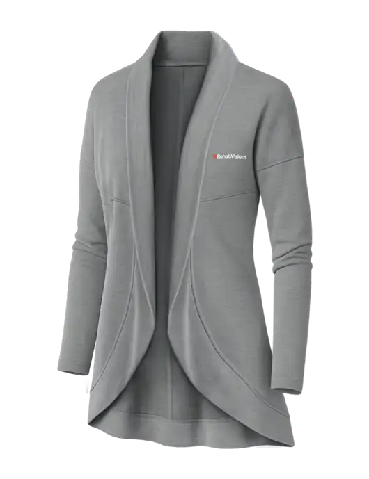 OGIO Light Grey Heather Womens Luuma Cocoon Fleece w/RehabVisions Logo